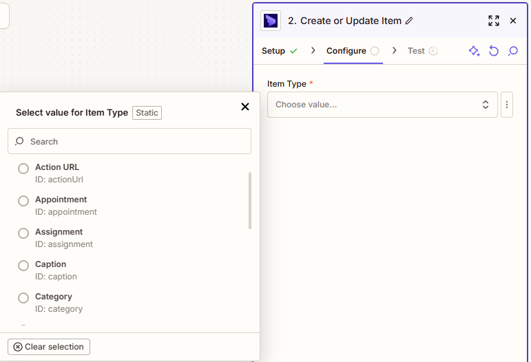 Configure Action