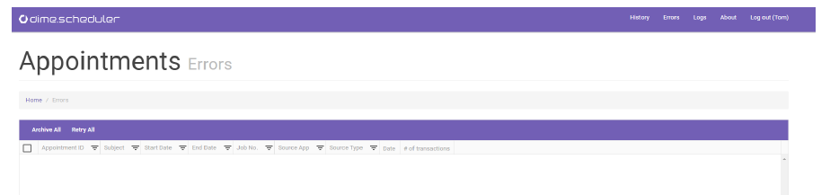 Back office errors