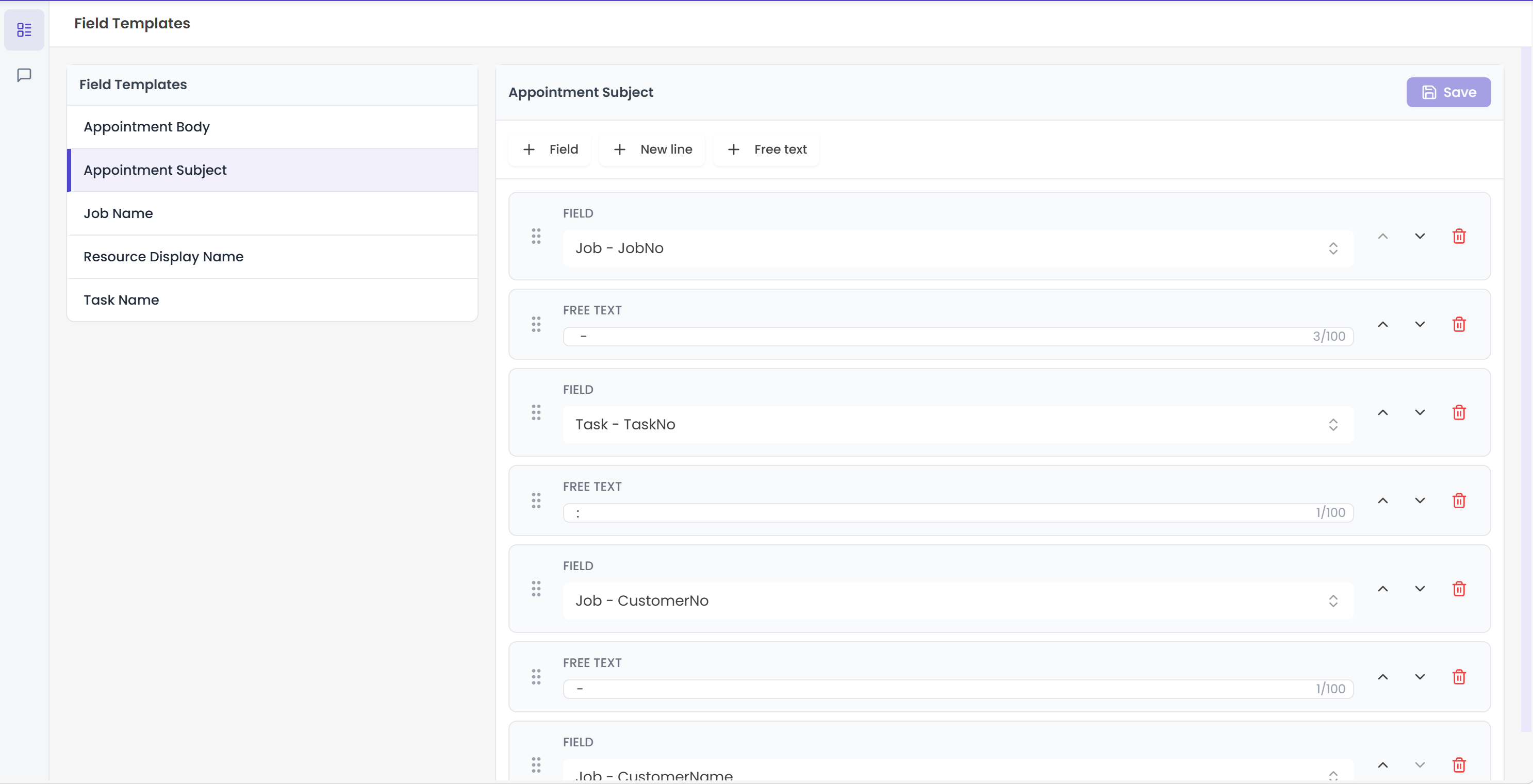 Field templates