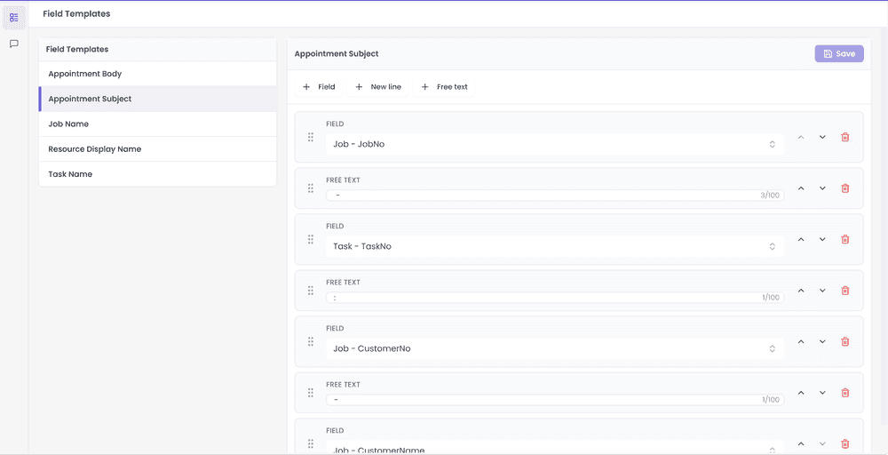Field templates