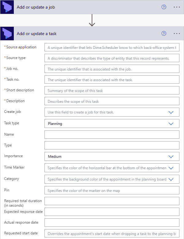 Power Platform task action