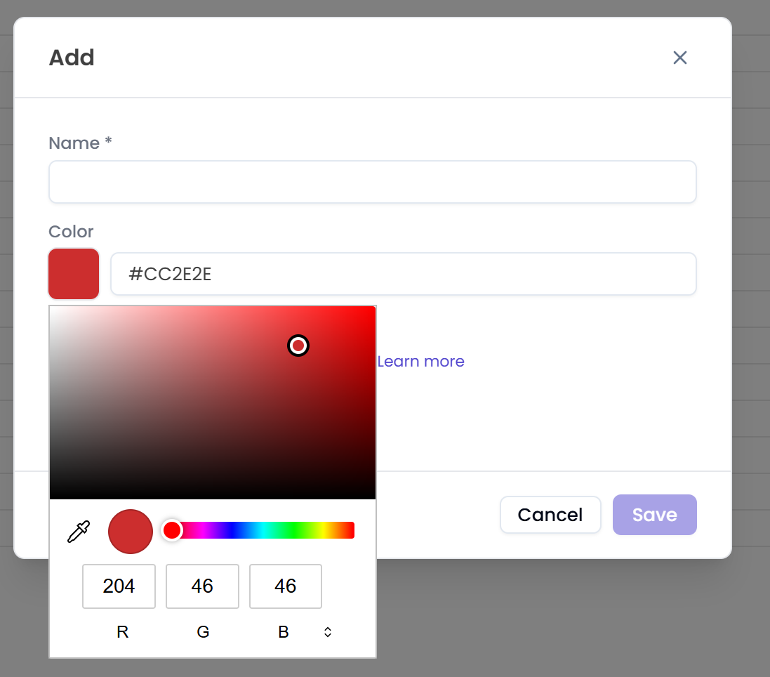 Indicator color picker