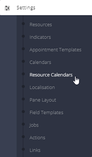 Navigation to resource calendars setup