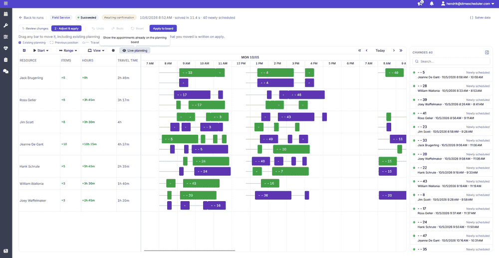 Live planning shown under the proposal