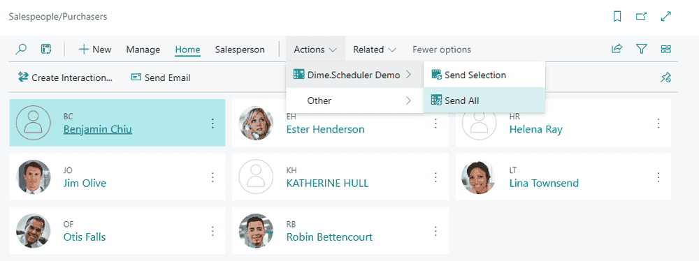 Salespersons sent as resources in Dime.Scheduler