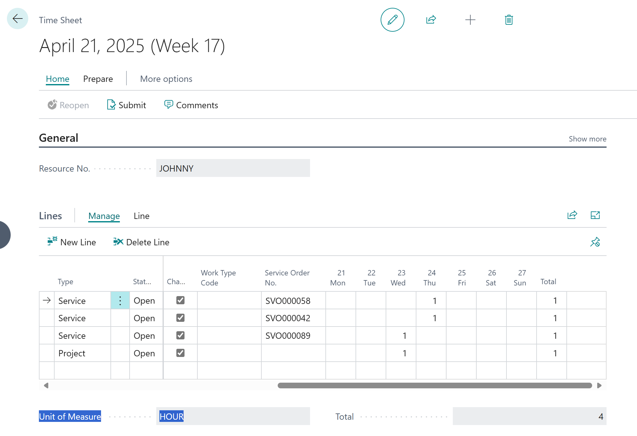 Timesheets