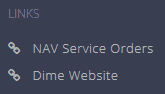 Links in the navigation