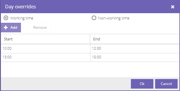 Adding a day override