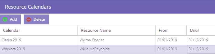 Navigation to resource calendars setup
