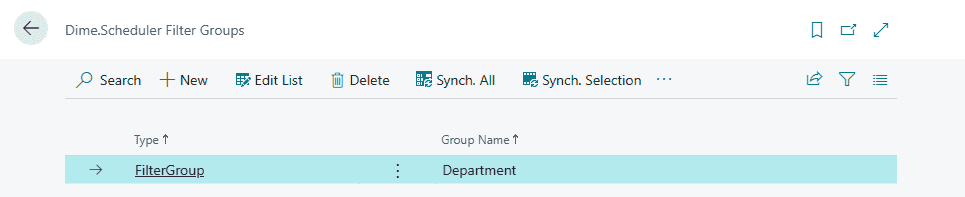 New filter group