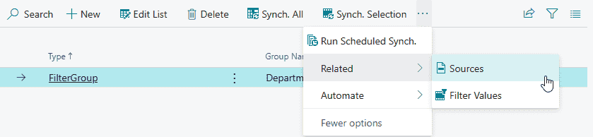 New filter group