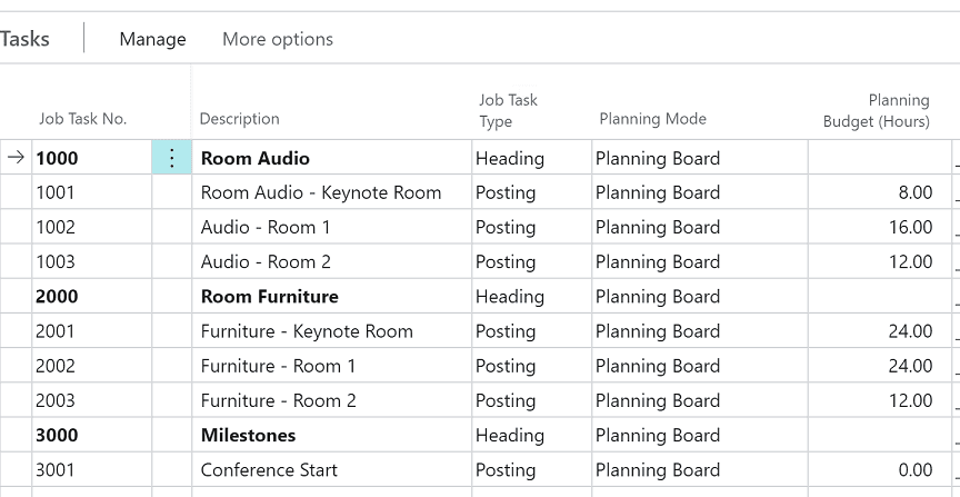 Job config