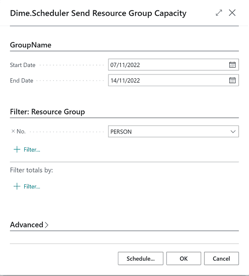 Send Resource Capacity