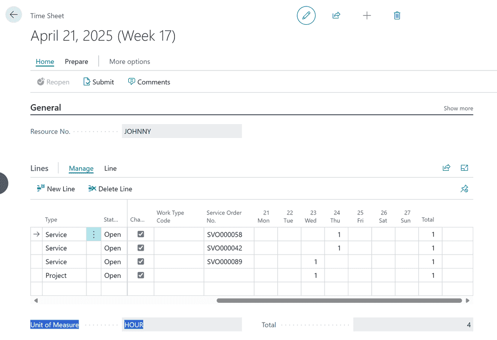 Timesheets