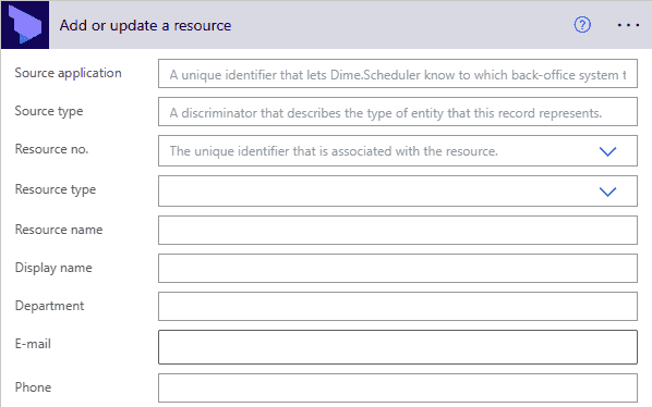 Power Platform resource action