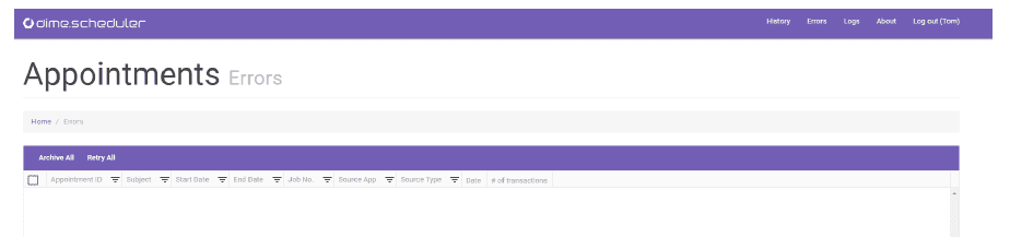Back office errors