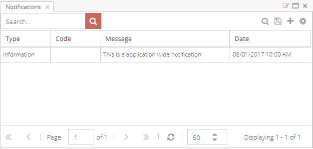 Notifications grid