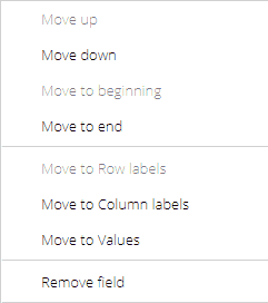 Reordering via menu