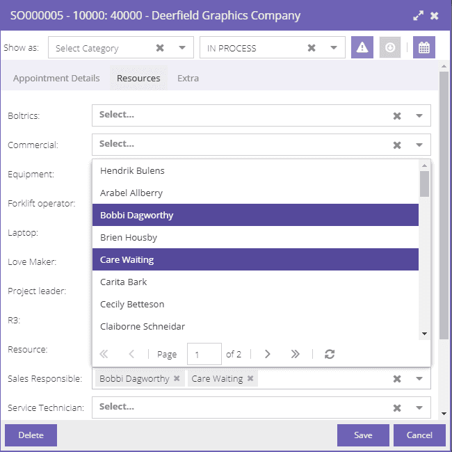 appointment editor details