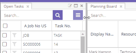 Horizontal resizing
