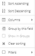 Column menu