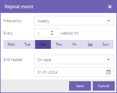 Weekly frequency