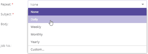 Recurring appointment editor